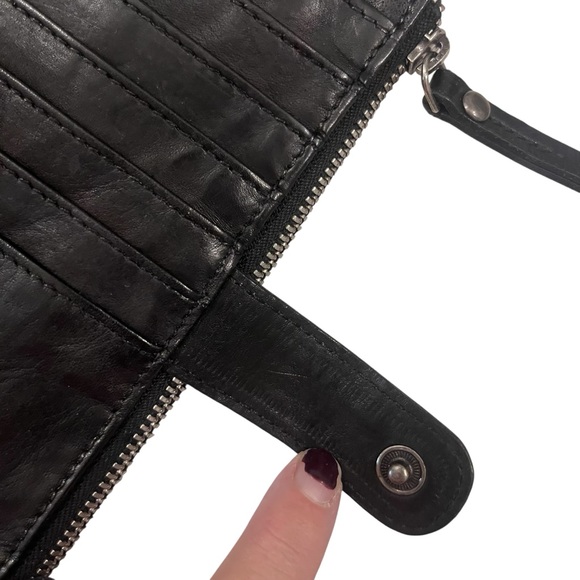 Vilenca Holland Black Woven Leather Clutch Wallet NWT $75 - Picture 4 of 16